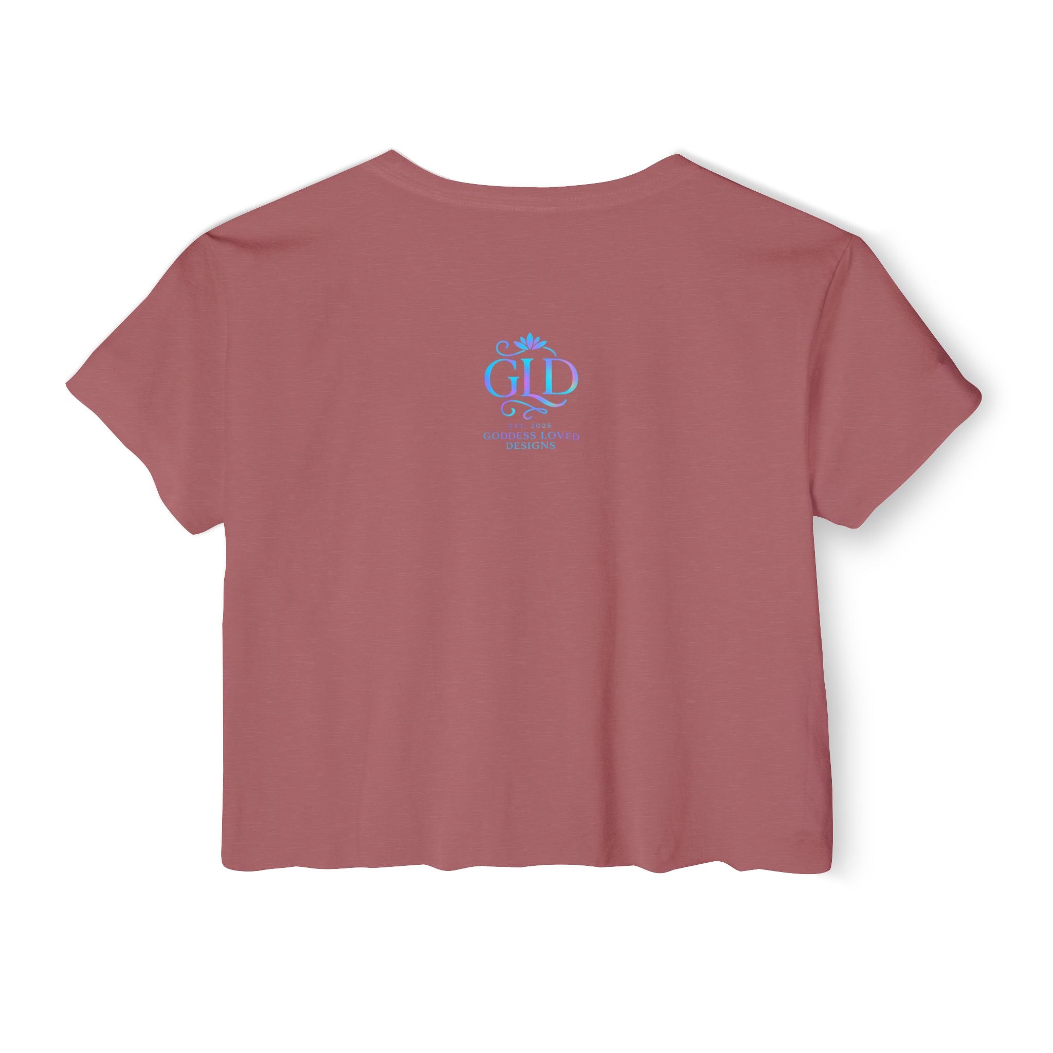 Goddess Empowerment - Cropped Tee |“I Am Worthy of Abundance” Oshun Tee – Sacred Self-Love Tee