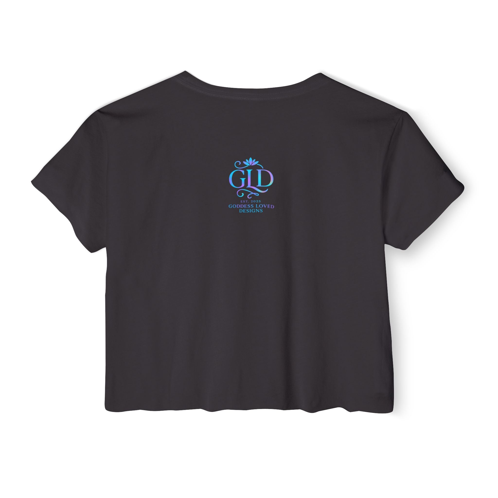 Goddess Empowerment - Cropped Tee |“I Am Worthy of Abundance” Oshun Tee – Sacred Self-Love Tee