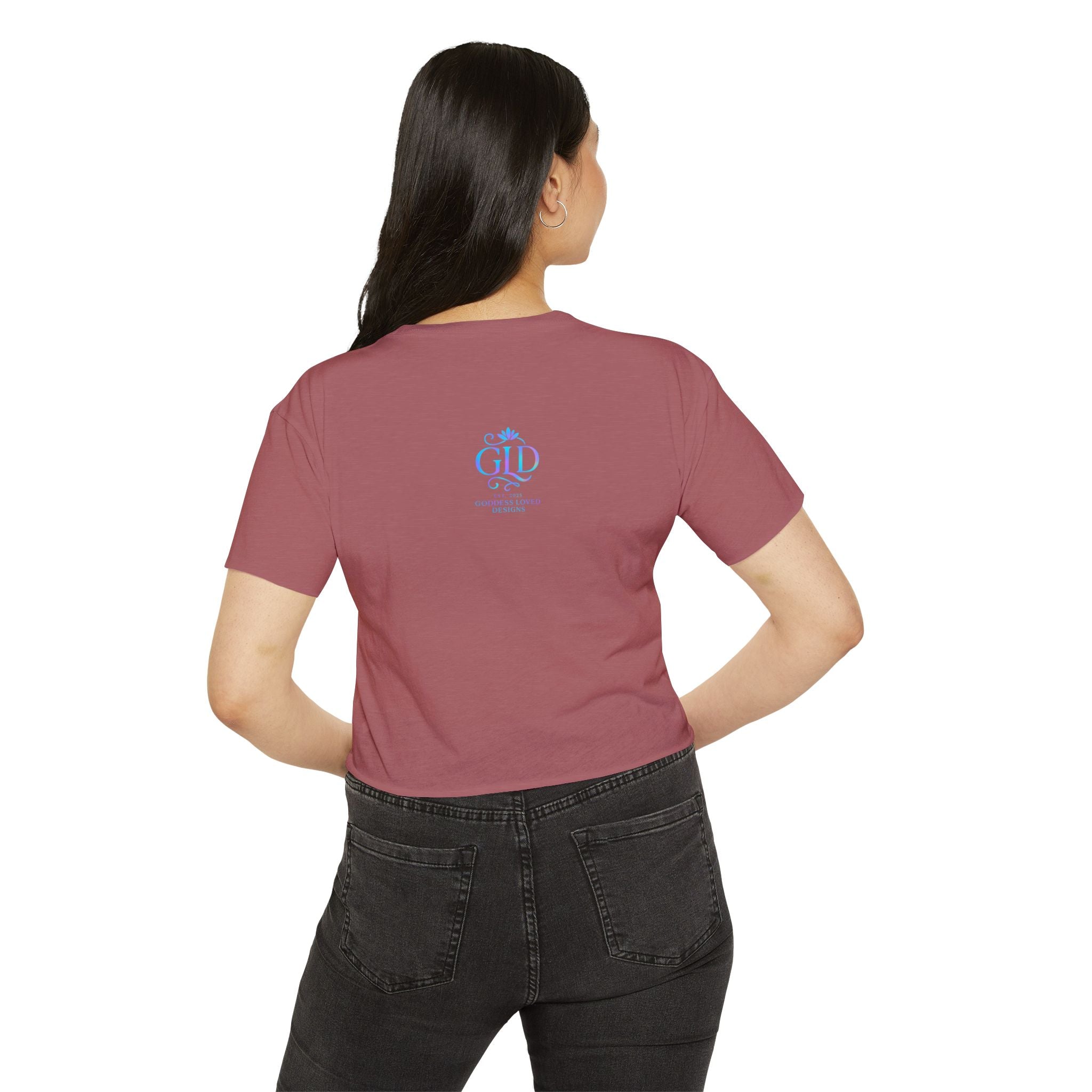 Goddess Empowerment - Cropped Tee |“I Am Worthy of Abundance” Oshun Tee – Sacred Self-Love Tee