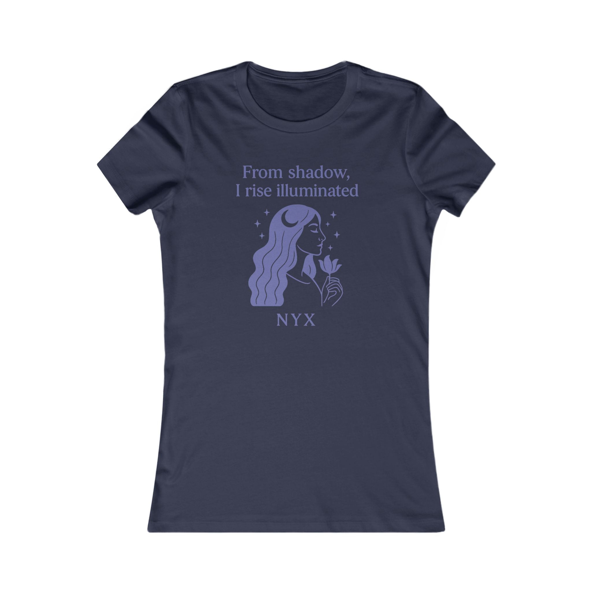 Goddess Empowerment Tee - “From Shadow, I Rise Illuminated” Nyx T-Shirt – Goddess of Night Tee