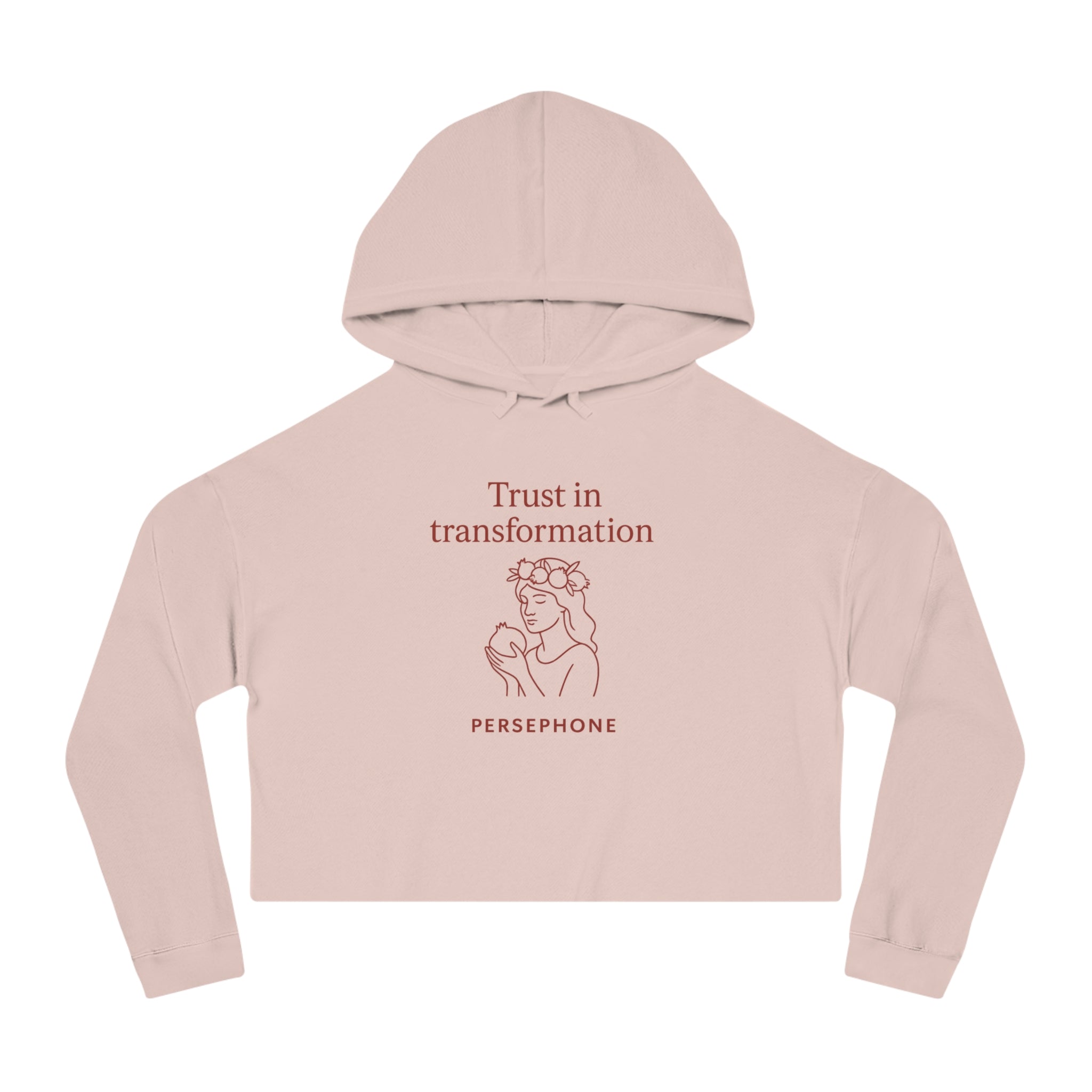 Goddess Empowerment - Cropped Sweatshirt - “I Bloom in Unexpected Places” Persephone Hoodie – Duality & Rebirth Apparel