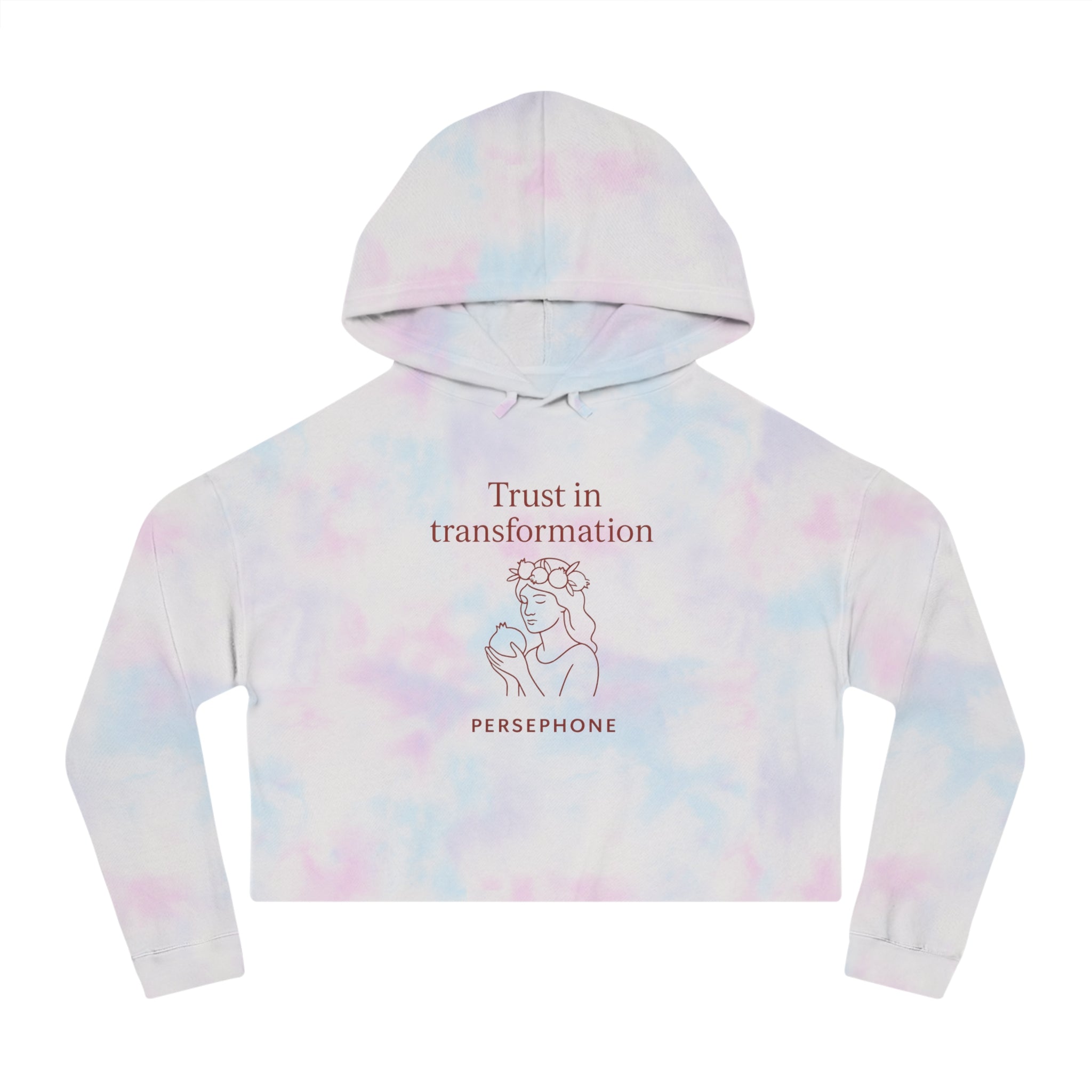 Goddess Empowerment - Cropped Sweatshirt - “I Bloom in Unexpected Places” Persephone Hoodie – Duality & Rebirth Apparel