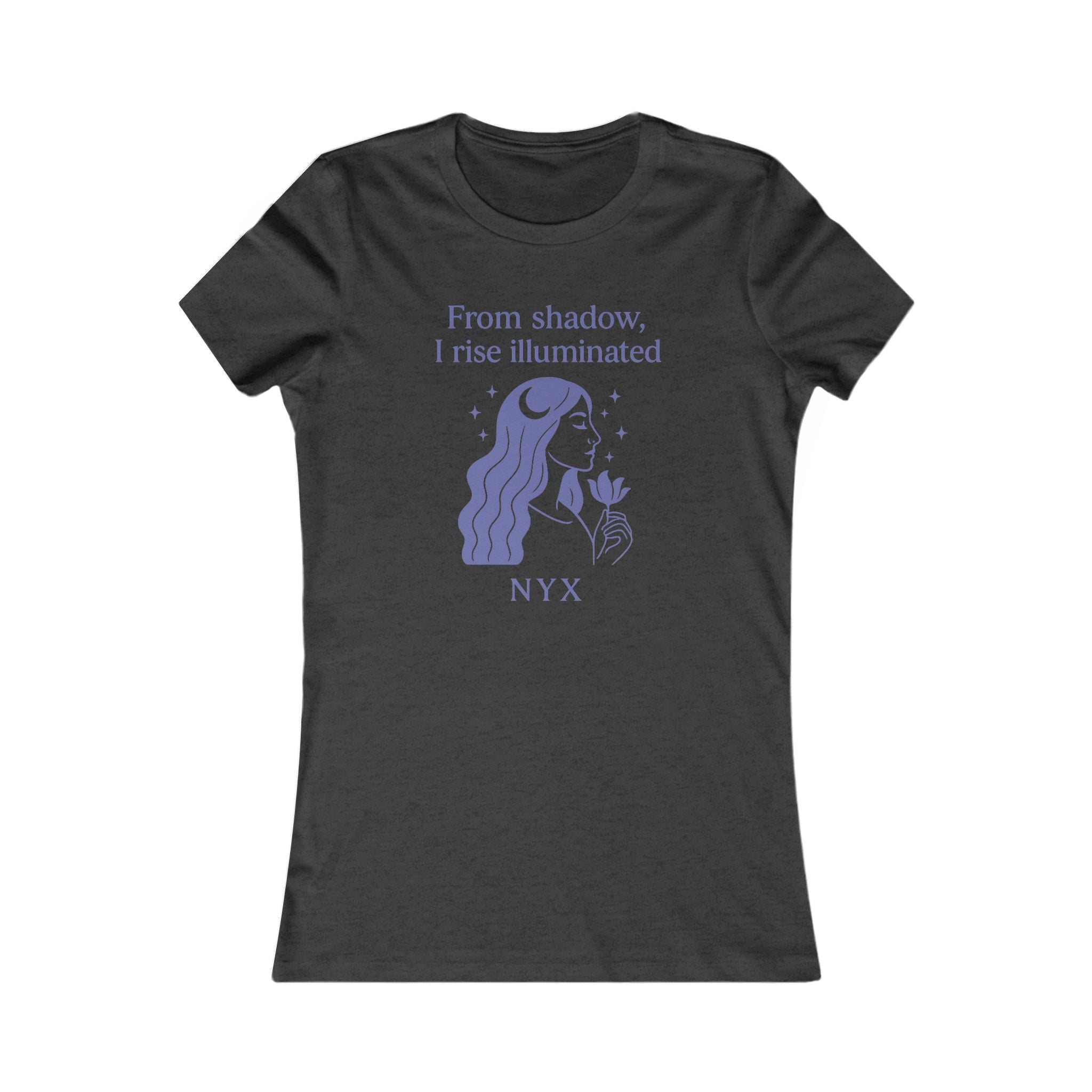 Goddess Empowerment Tee - “From Shadow, I Rise Illuminated” Nyx T-Shirt – Goddess of Night Tee