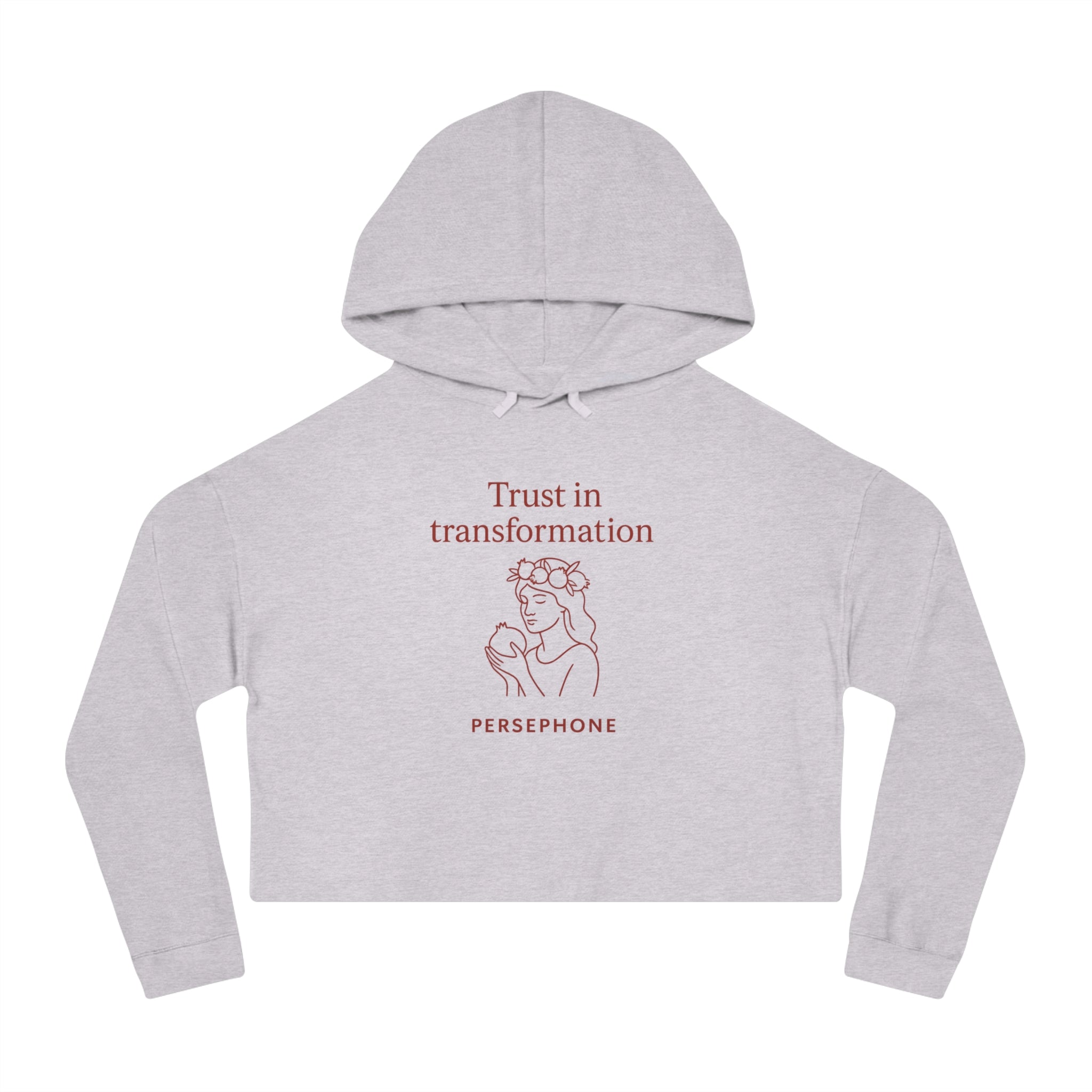 Goddess Empowerment - Cropped Sweatshirt - “I Bloom in Unexpected Places” Persephone Hoodie – Duality & Rebirth Apparel