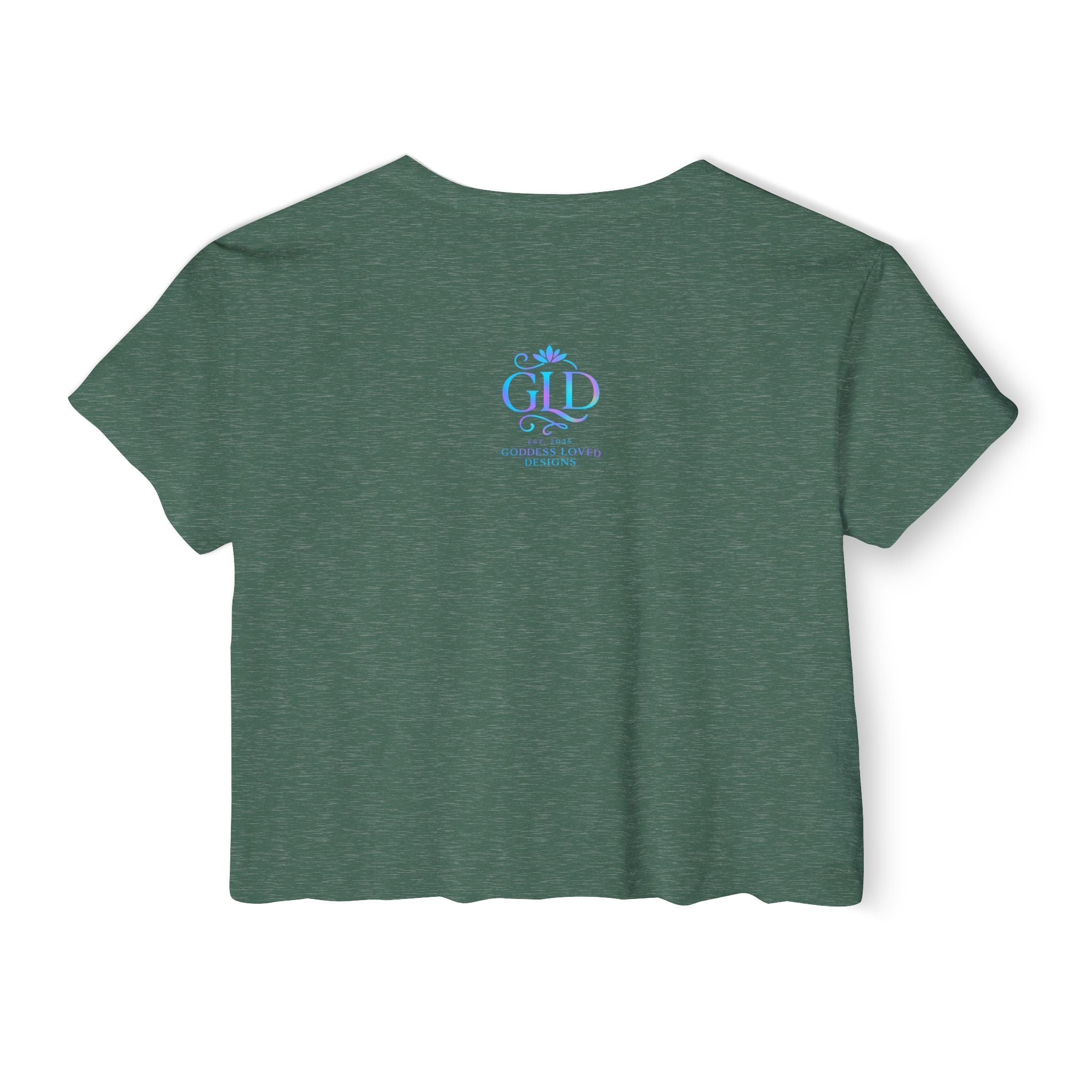 Goddess Empowerment - Cropped Tee |“I Am Worthy of Abundance” Oshun Tee – Sacred Self-Love Tee