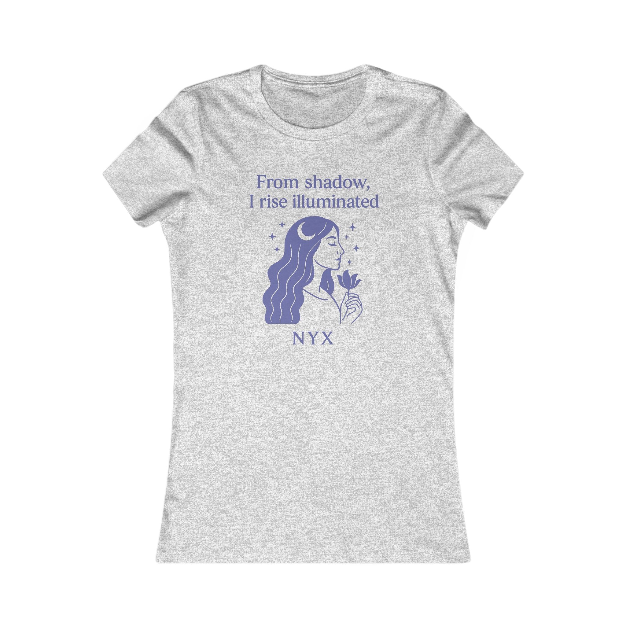 Goddess Empowerment Tee - “From Shadow, I Rise Illuminated” Nyx T-Shirt – Goddess of Night Tee
