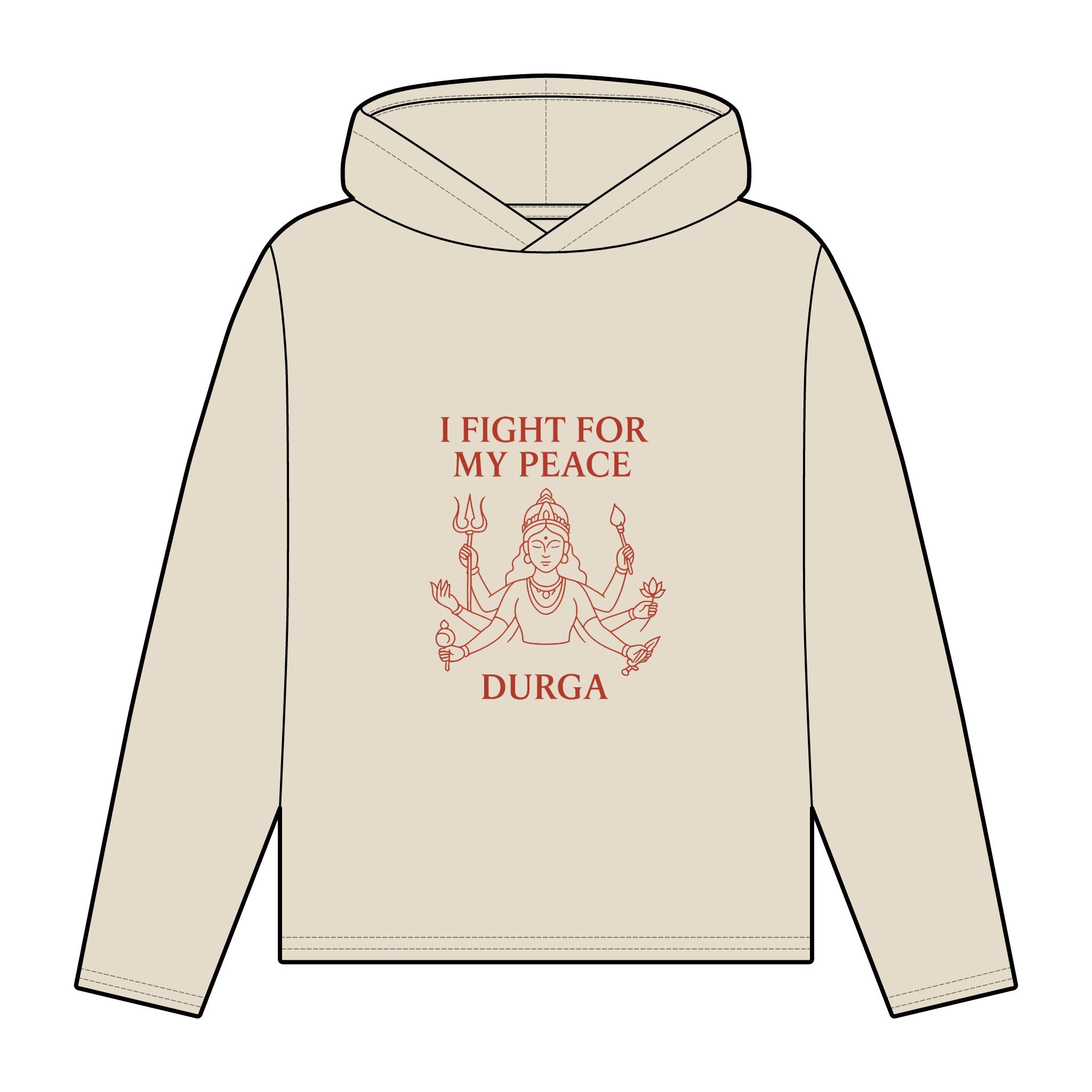 Goddess Empowerment - Relaxed Fit Hoodie - “Protect Your Peace” Durga Tee – Warrior Goddess Energy Shirt