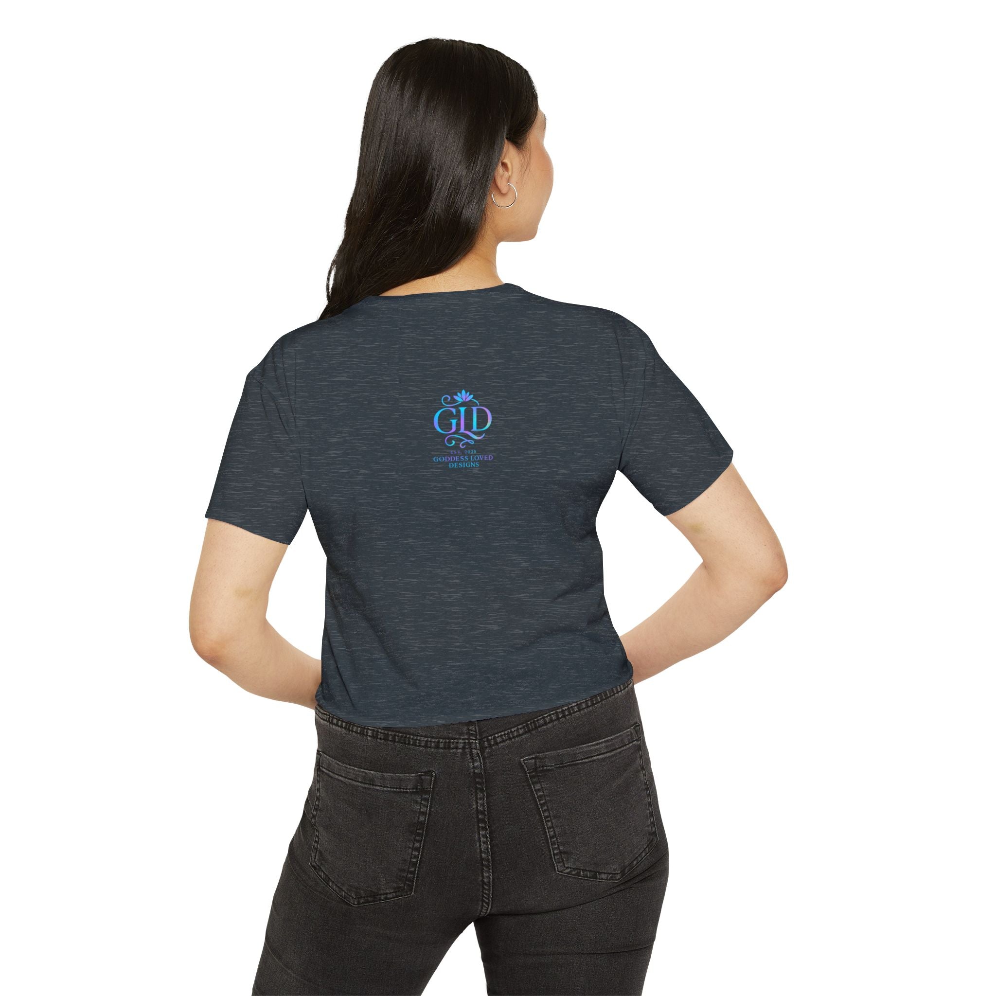 Goddess Empowerment - Cropped Tee |“I Am Worthy of Abundance” Oshun Tee – Sacred Self-Love Tee