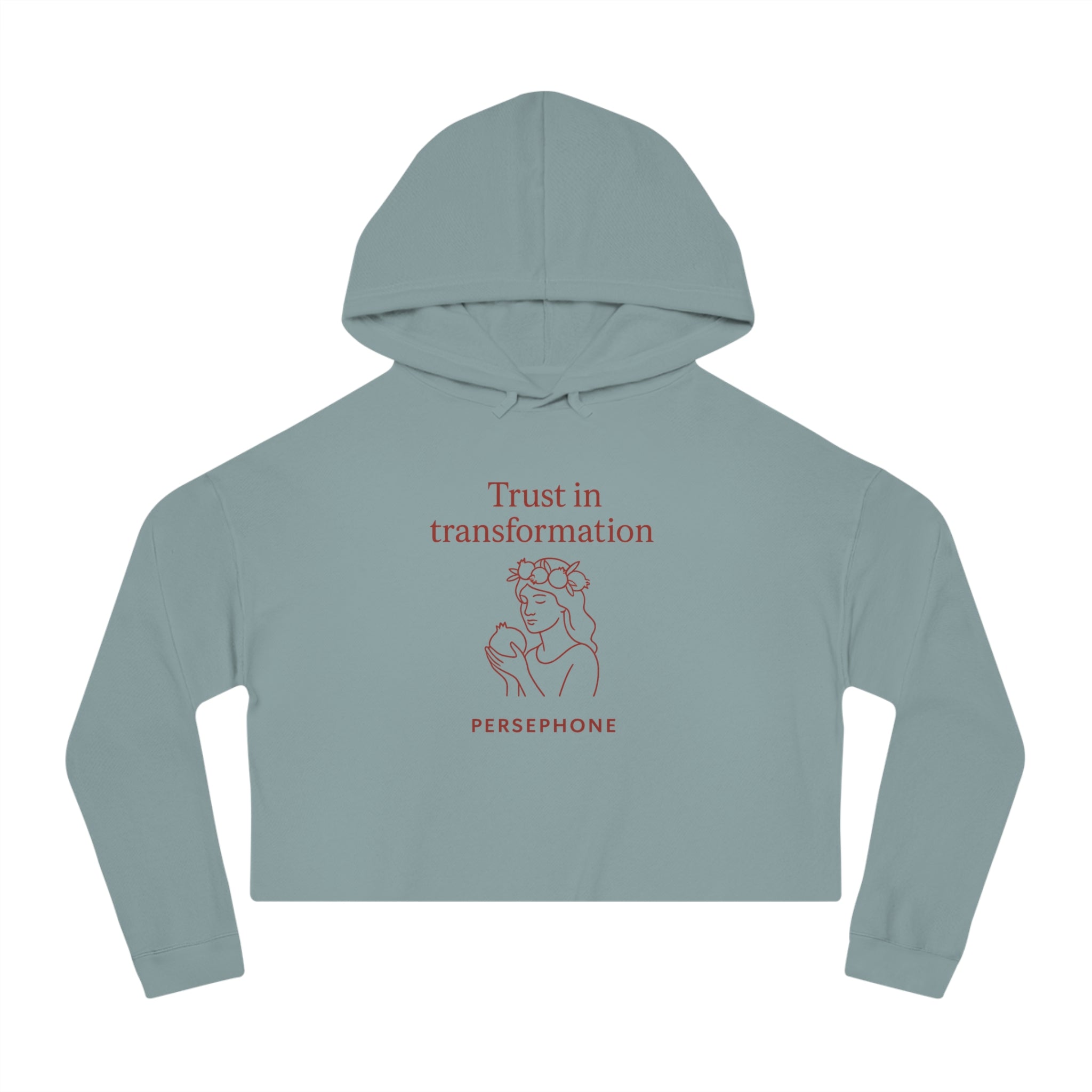Goddess Empowerment - Cropped Sweatshirt - “I Bloom in Unexpected Places” Persephone Hoodie – Duality & Rebirth Apparel