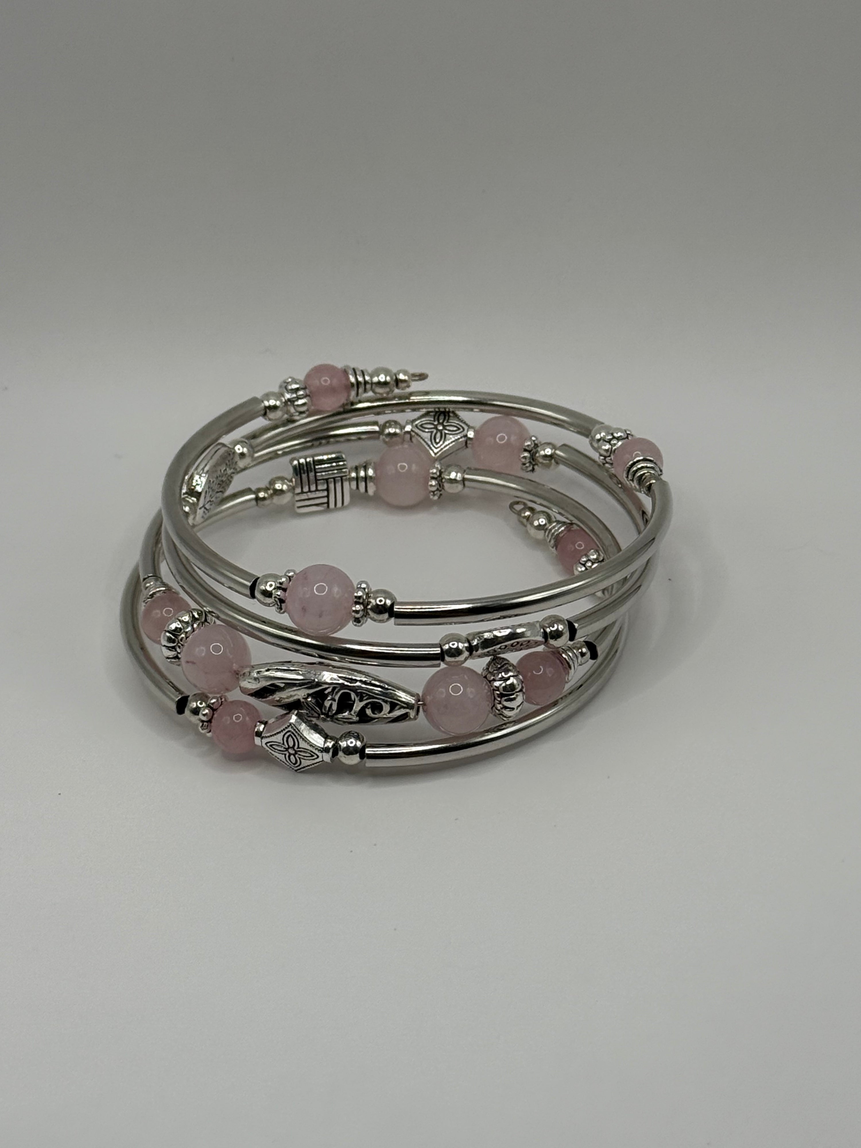 Rose Quartz Wrapped Bangle