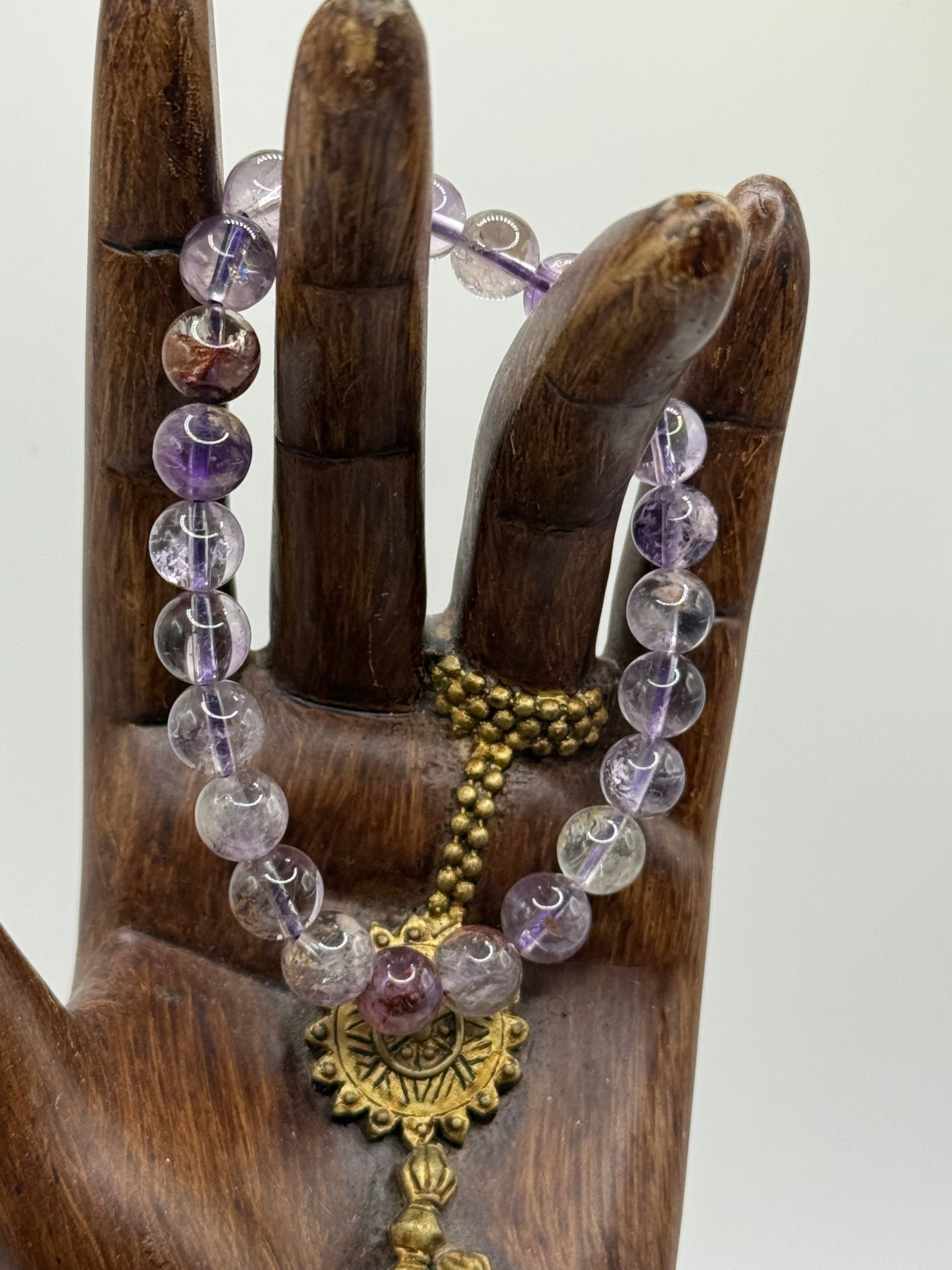 Chevron Amethyst Stretch Bracelet