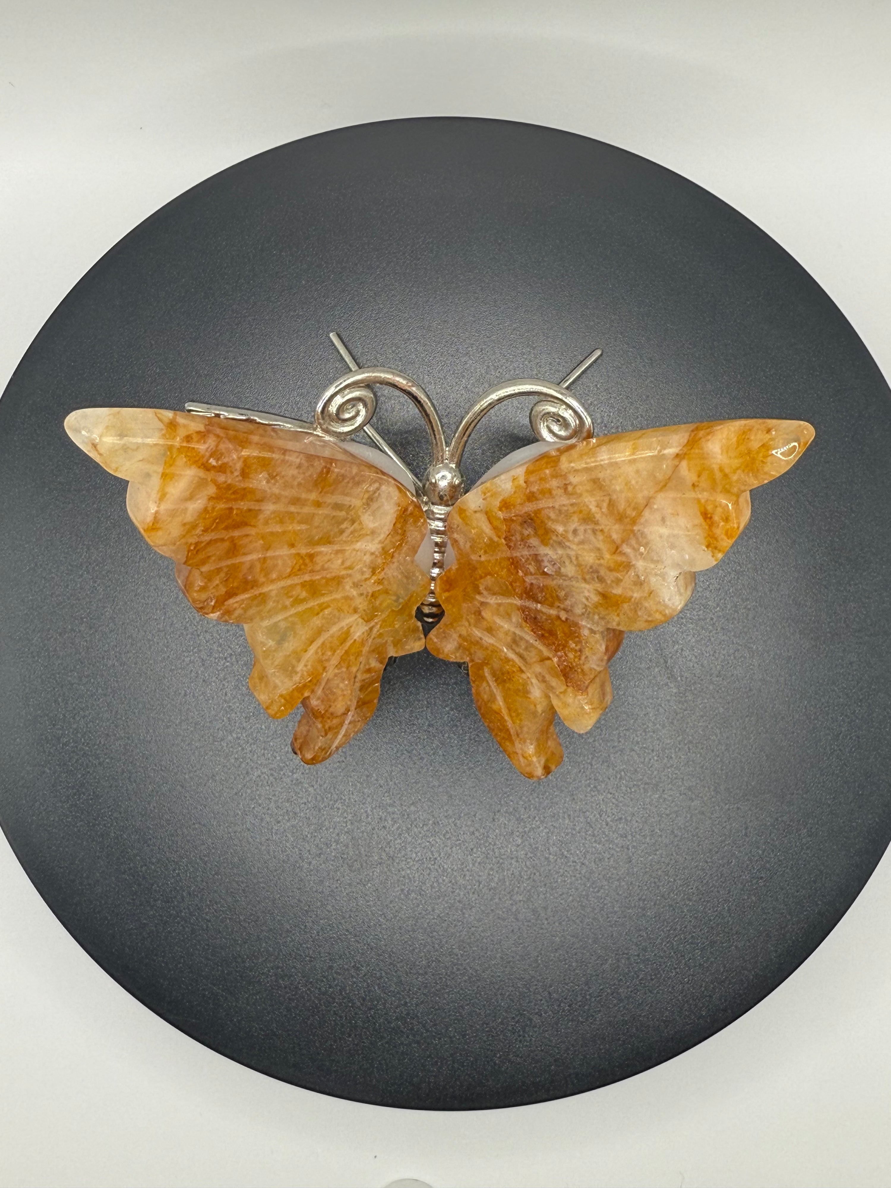 Honey Calcite Butterfly