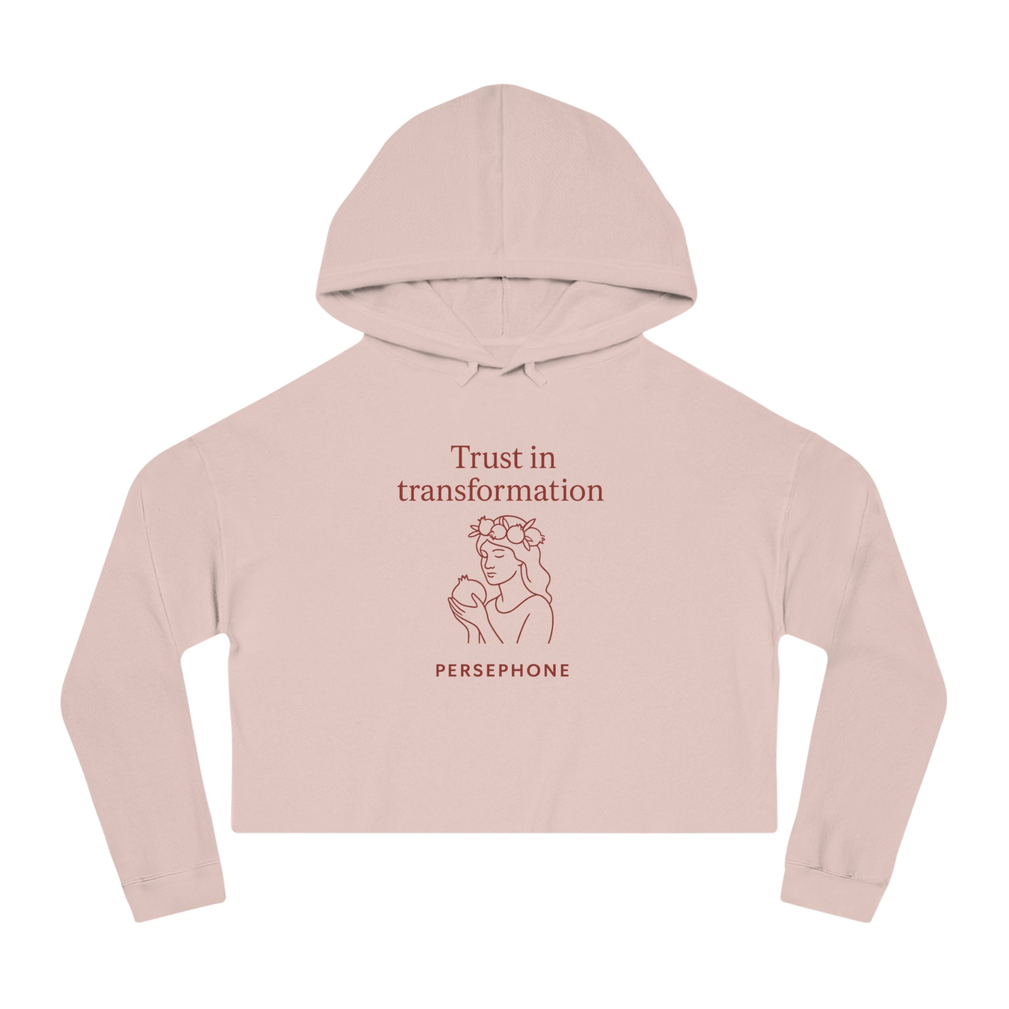 Goddess Empowerment - Cropped Sweatshirt - “I Bloom in Unexpected Places” Persephone Hoodie – Duality & Rebirth Apparel