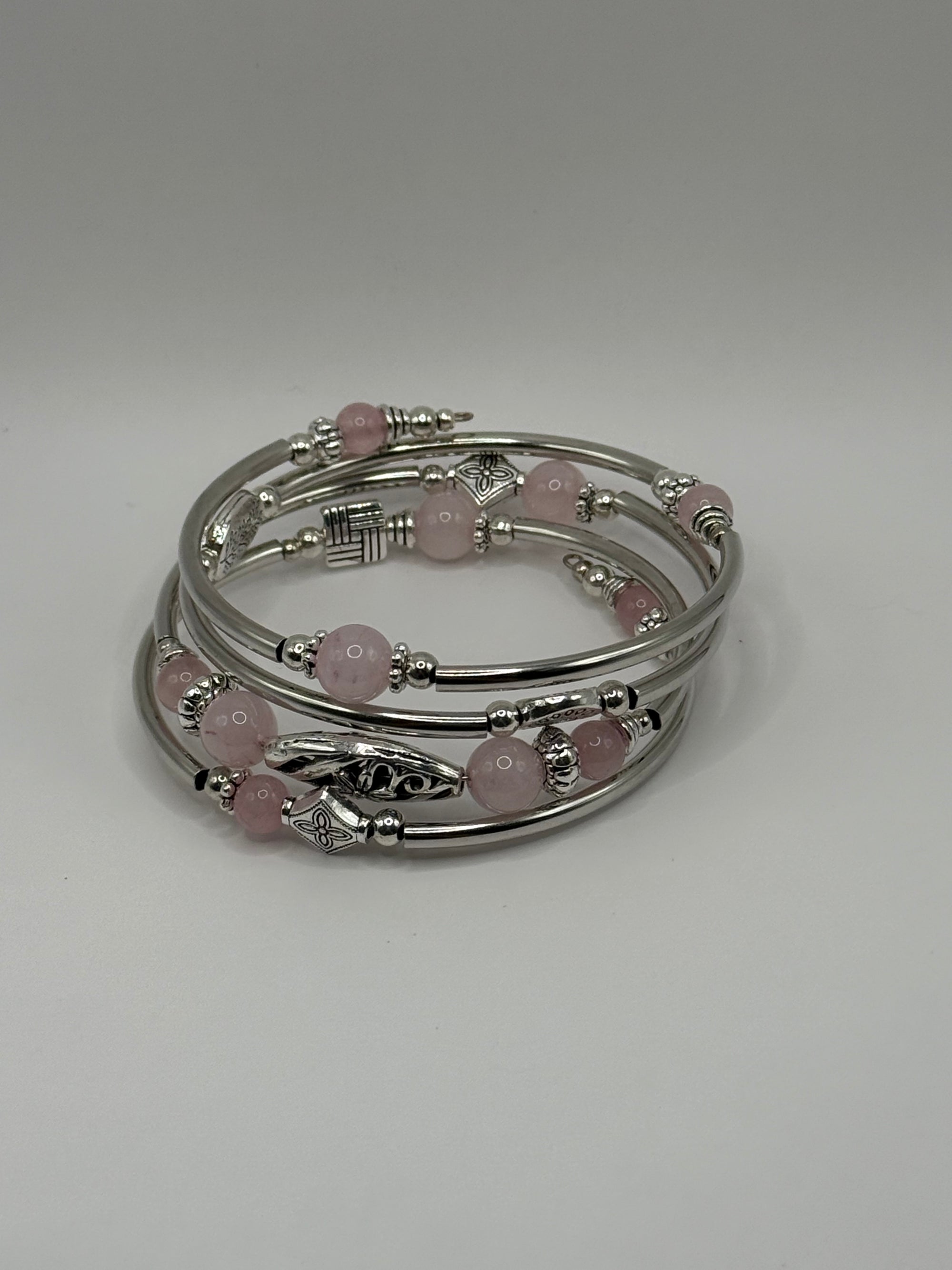 Rose Quartz Wrapped Bangle