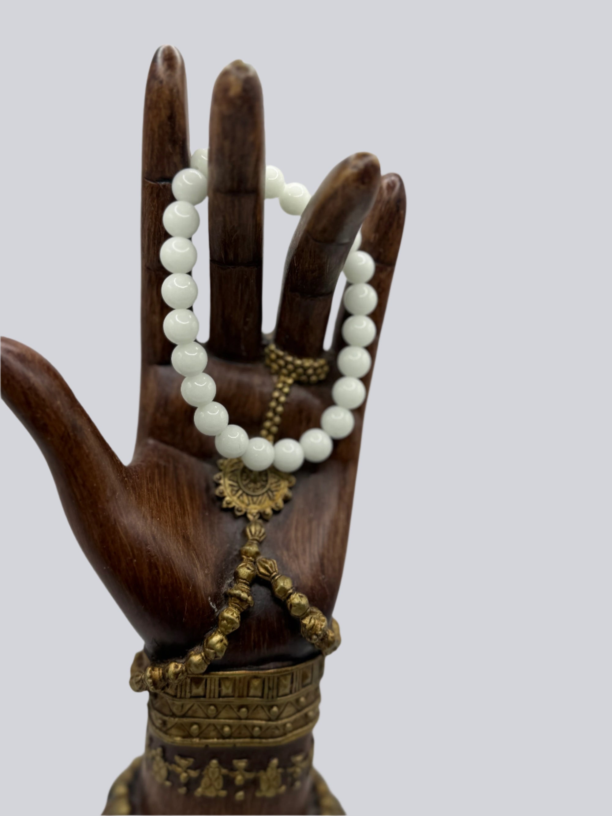 Glow Crystal Bracelet (White Jade Look)