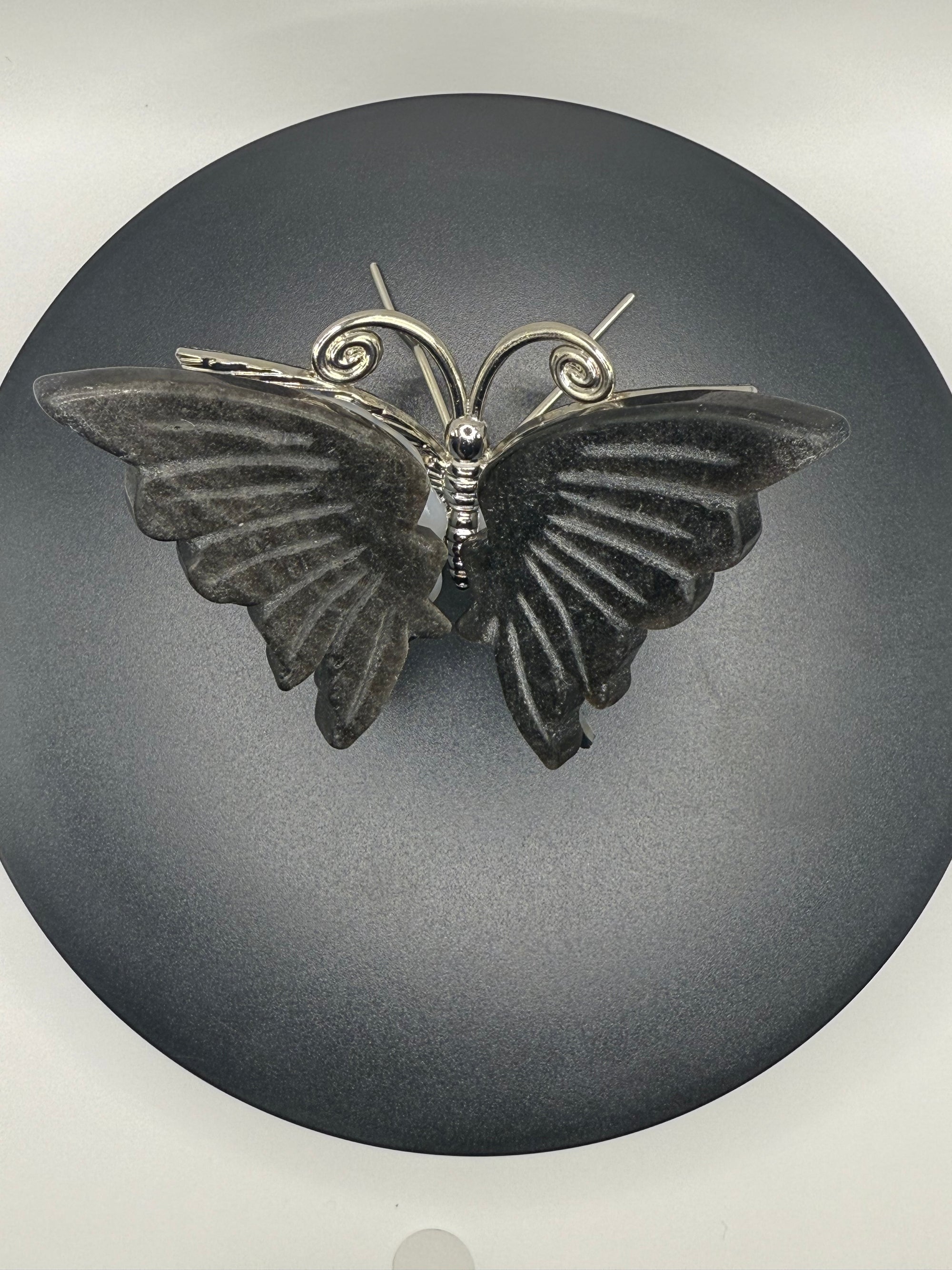 Silver Sheen Obsidian Butterfly