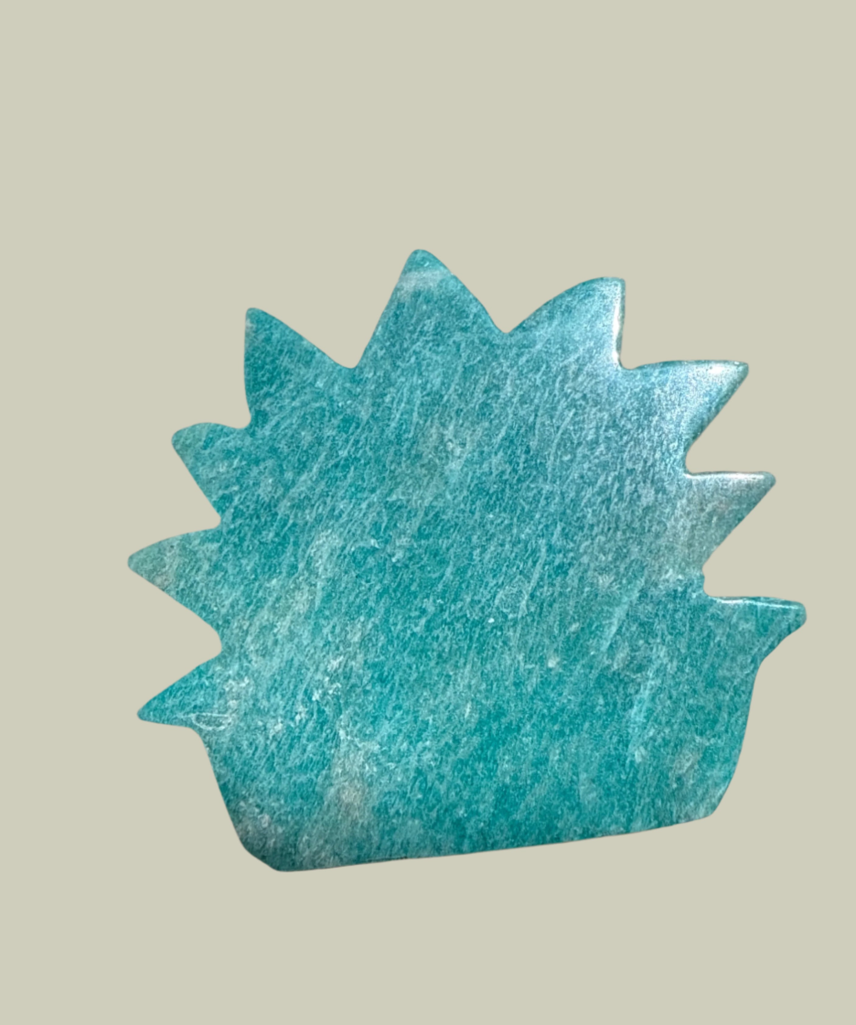 Amazonite 9-Tailed Fox Carving